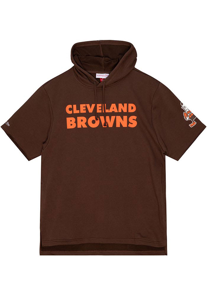 Mitchell and Ness Cleveland Browns Mens Brown GAMEDAY Short Sleeve Jacket