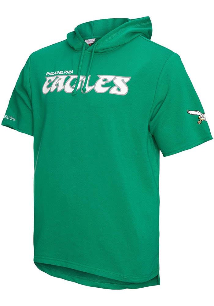 Philadelphia Eagles Mitchell & Ness Gridiron Classics Historic Logo  Training Room Half-Sleeve Pullover Hoodie - Kelly Green/Black