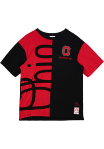 Mitchell and Ness Ohio State Buckeyes Red Play By Play 2.0 Short Sleeve Fashion T Shirt