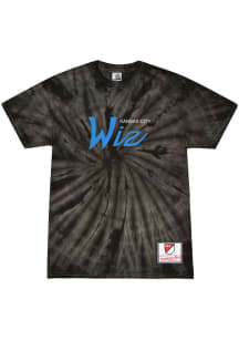 Mitchell and Ness KC Wizards M Black Colorstone Tie Dye Script SS Fashion Tee