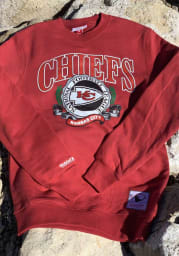 Mitchell and Ness Kansas City Chiefs Mens Red Fair Catch Long Sleeve Crew Sweatshirt