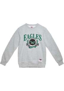 Mitchell and Ness Philadelphia Eagles Mens Grey Fair Catch Long Sleeve Crew Sweatshirt