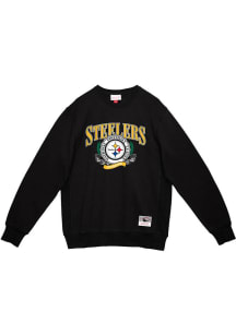 Mitchell and Ness Pittsburgh Steelers Mens Black Fair Catch Long Sleeve Crew Sweatshirt