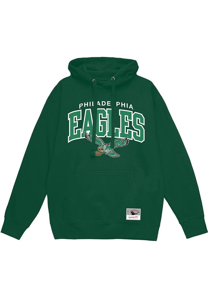 MENS factory Mitchell & Ness Philadelphia Eagles NFL Throwback Hoodie Kelly Green SMALL