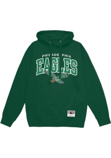 Mitchell and Ness Philadelphia Eagles Mens Kelly Green Logo Arch Long Sleeve Hoodie
