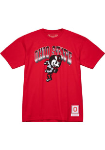 Mitchell and Ness Ohio State Buckeyes Red Vintage Brutus Short Sleeve Fashion T Shirt