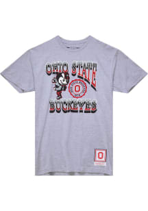 Mitchell and Ness Ohio State Buckeyes Grey Classic Buckeyes Short Sleeve Fashion T Shirt