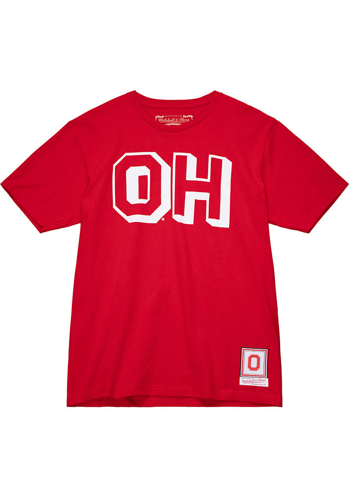 Mitchell and Ness Ohio State Buckeyes Red OH Short Sleeve Fashion T Shirt