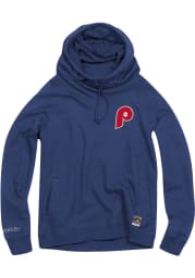 Mitchell and Ness Philadelphia Phillies Womens Blue Funnel Crew Sweatshirt