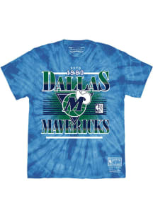 Mitchell and Ness Dallas Mavericks Blue Elevate Short Sleeve Fashion T Shirt
