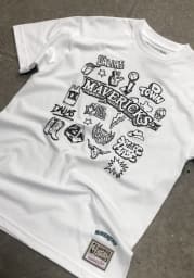 Mitchell and Ness Dallas Mavericks White Doodle Short Sleeve Fashion T Shirt