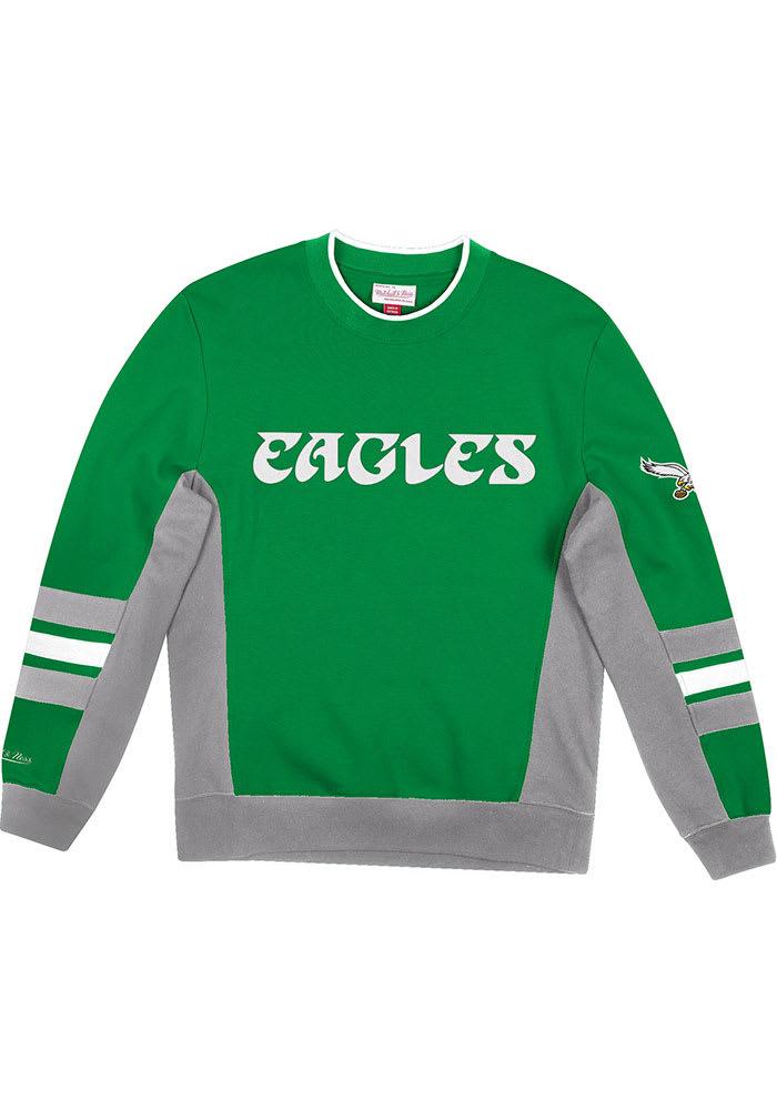Mitchell and Ness Philadelphia Eagles Mens Kelly Green Hometown Champs Long Sleeve Fashion Sweatshirt