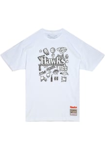 Mitchell and Ness Atlanta Hawks White Doodle Short Sleeve Fashion T Shirt