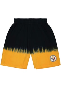 Mitchell and Ness Pittsburgh Steelers Mens Black TIE DYE Shorts