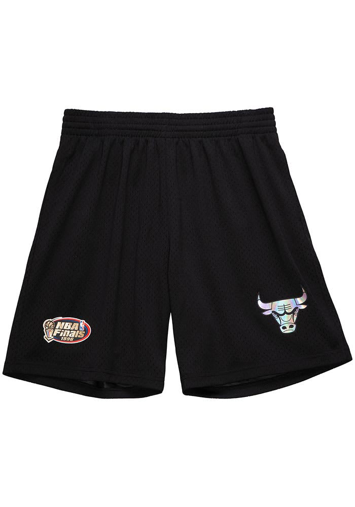 Mitchell and Ness Chicago Bulls Mens Black Iridescent Mesh Shorts