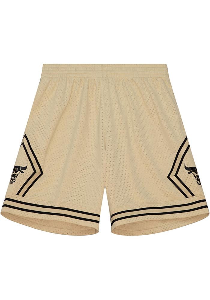 Chicago Bulls Mens Mitchell and Ness TAN Khaki Swingman Shorts