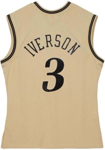 Allen Iverson Philadelphia 76ers Mitchell and Ness Khaki HWC Swingman Jersey