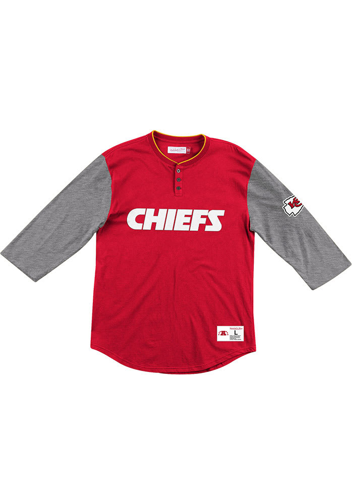 Mitchell and Ness Kansas City Chiefs Red Franchise Player Long Sleeve Fashion T Shirt