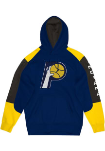 Mitchell and Ness Indiana Pacers Mens Navy Blue Fusion Fleece Fashion Hood