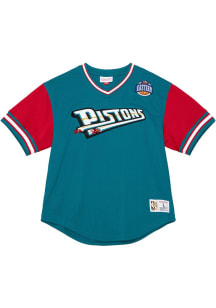 Mitchell and Ness Detroit Pistons Mens Teal Practice Day Jersey