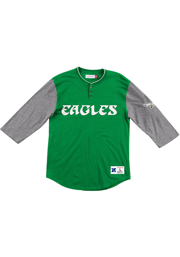 Mitchell and Ness Philadelphia Eagles Kelly Green Franchise Player Long Sleeve Fashion T Shirt