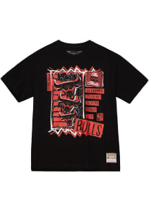 Mitchell and Ness Chicago Bulls Black BORN AND BRED Short Sleeve T Shirt