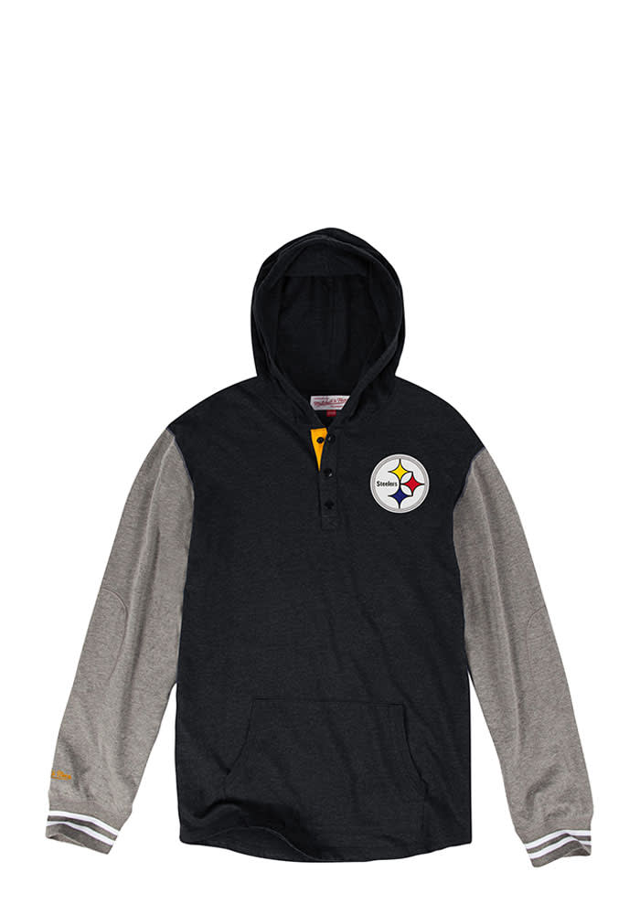 Mitchell and Ness Pittsburgh Steelers Mens Black Mid-Season Fashion Hood