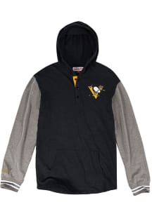 Mitchell and Ness Pittsburgh Penguins Mens Charcoal Mid-Season Fashion Hood