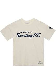 Mitchell and Ness Sporting Kansas City White Sporting KC Script Short Sleeve T Shirt