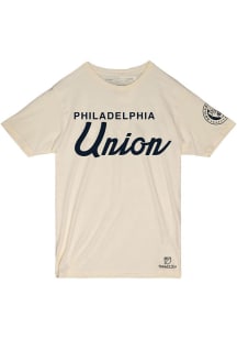Mitchell and Ness Philadelphia Union White Union Script Short Sleeve T Shirt