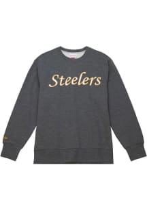 Mitchell and Ness Pittsburgh Steelers Mens Black PLAYOFF WIN 2.0 Long Sleeve Fashion Sweatshirt