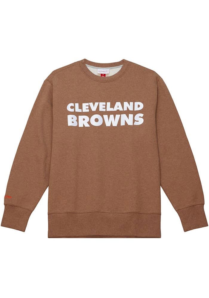 Men's Mitchell & Ness Brown Cleveland Browns Fashion Long Sleeve T-Shirt