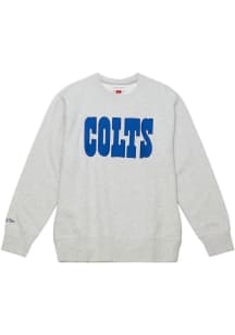 Mitchell and Ness Indianapolis Colts Mens Grey PLAYOFF WIN 2.0 Long Sleeve Fashion Sweatshirt