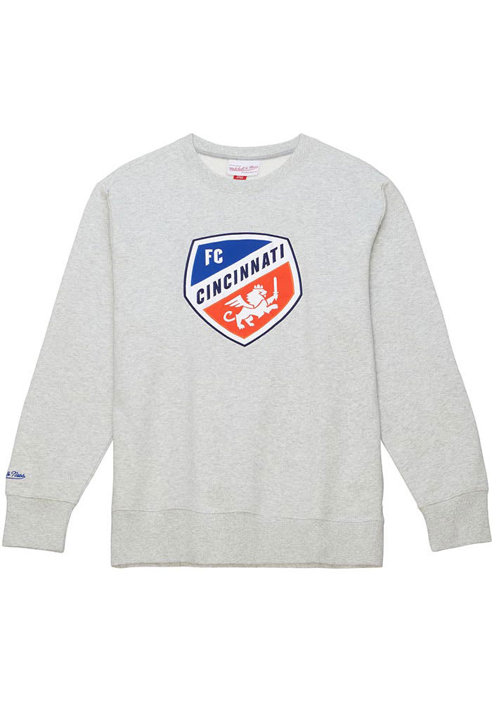 Mitchell and Ness FC Cincinnati Mens Grey PLAYOFF WIN 2.0 Long Sleeve Fashion Sweatshirt