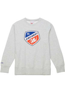 Mitchell and Ness FC Cincinnati Mens Grey PLAYOFF WIN 2.0 Long Sleeve Fashion Sweatshirt