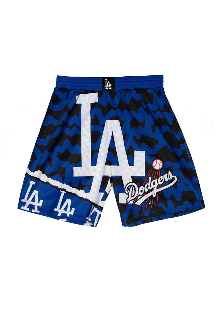Mitchell and Ness Los Angeles Dodgers Mens Blue Jumbotron 2.0 Sublimated Shorts