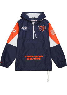 Mitchell and Ness Chicago Bears Mens Navy Blue TEAM ORIGINS ANORAK Pullover Jackets