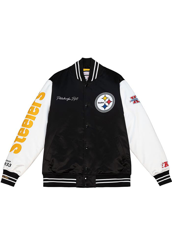 Mitchell & Ness Kids Jacket - Heavy Weight Satin - Pittsburgh Steelers - Black - 9N1B7NALZ-STE