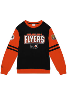 Mitchell and Ness Philadelphia Flyers Mens Black ALL OVER 2.0 Long Sleeve Fashion Sweatshirt