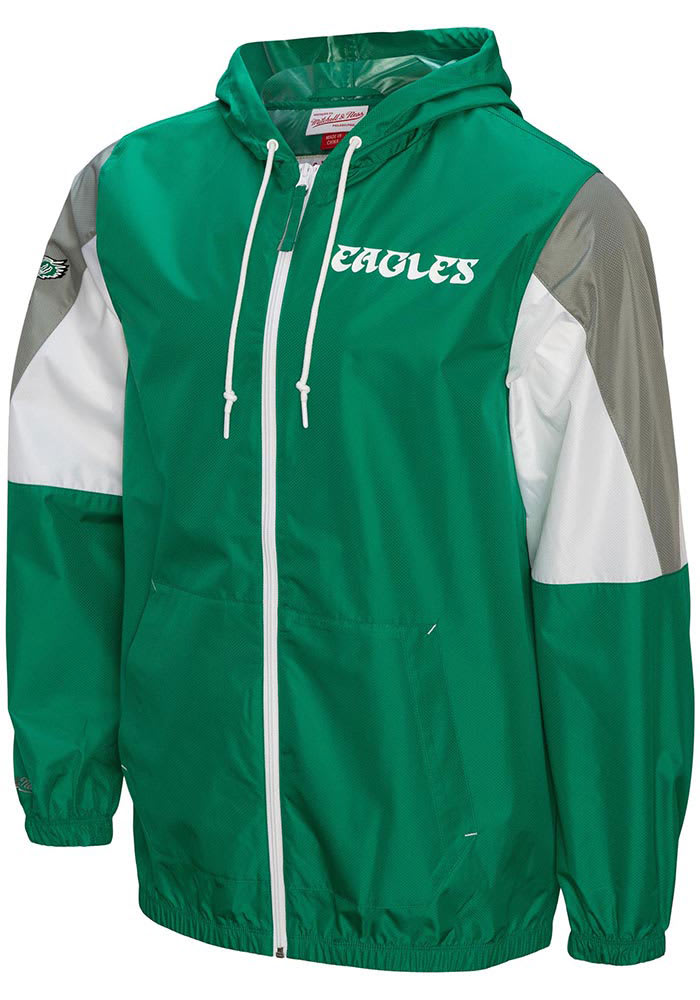 Mitchell and Ness Philadelphia Eagles Mens Kelly Green THROW IT BACK Light Weight Jacket