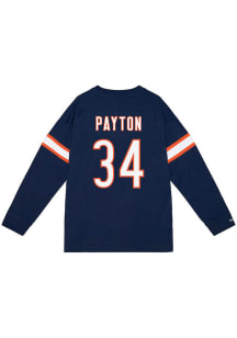 Walter Payton Chicago Bears Navy Blue NAME AND NUMBER Long Sleeve Player T Shirt