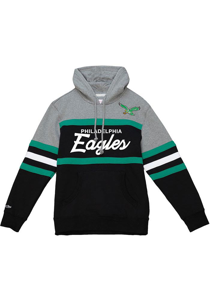 Philadelphia Eagles Mitchell & Ness Women's Color Block Pullover Sweatshirt  - Kelly Green/Black