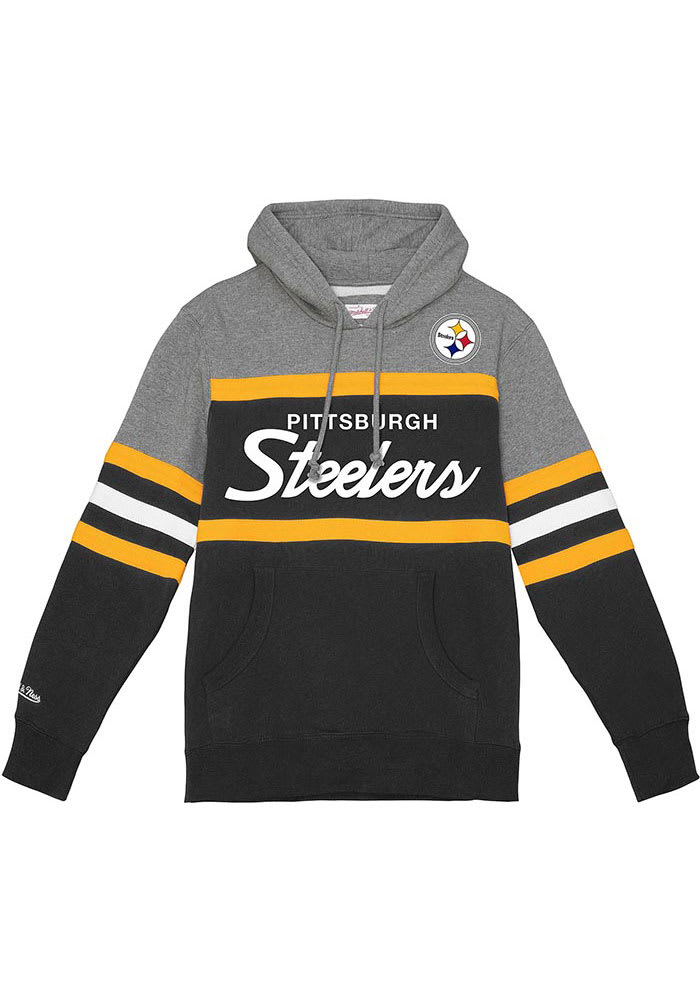 Mitchell and Ness Pittsburgh Steelers Mens Black HEAD COACH Fashion Hood
