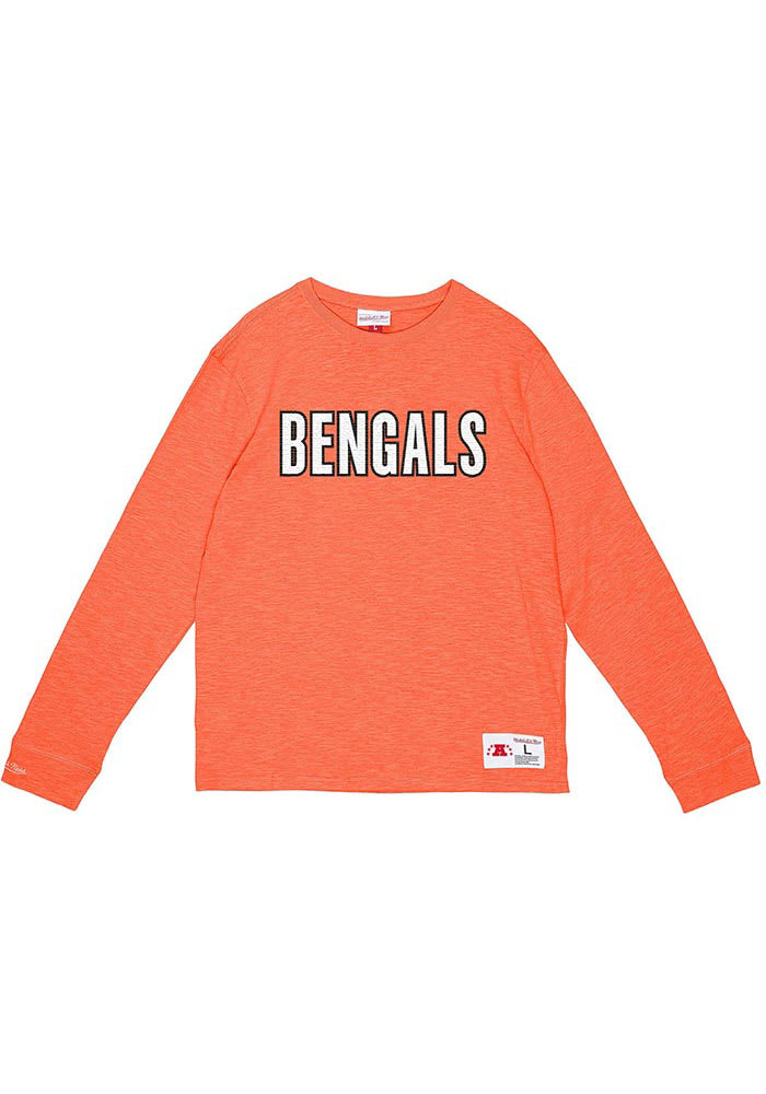 Mitchell and Ness Cincinnati Bengals Orange LEGENDARY SLUB Long Sleeve Fashion T Shirt