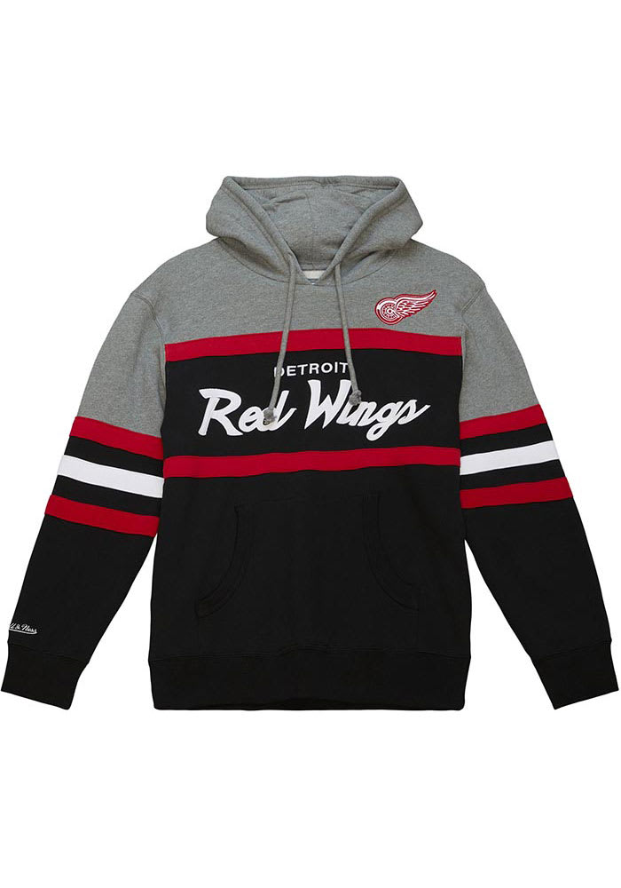 Mitchell and Ness Detroit Red Wings Red Head Coach Long Sleeve Fashion Hood