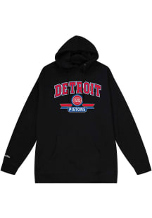 Mitchell and Ness Detroit Pistons Mens Black 3 Point Arc Fashion Hood