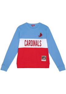 Mitchell and Ness St Louis Cardinals Womens Light Blue Colorblock Crew Sweatshirt