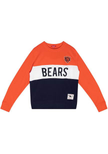 Mitchell and Ness Chicago Bears Womens Orange Colorblock Crew Sweatshirt