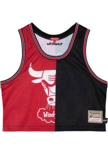 Mitchell and Ness Chicago Bulls Womens Red Big Face Tank Top