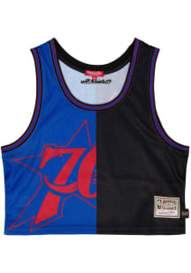 Mitchell and Ness Philadelphia 76ers Womens Blue Big Face Tank Top